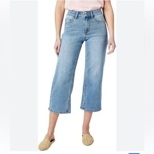 Judy Blue Wide Crop Double Waistband jeans in medium wash, 9 / 29